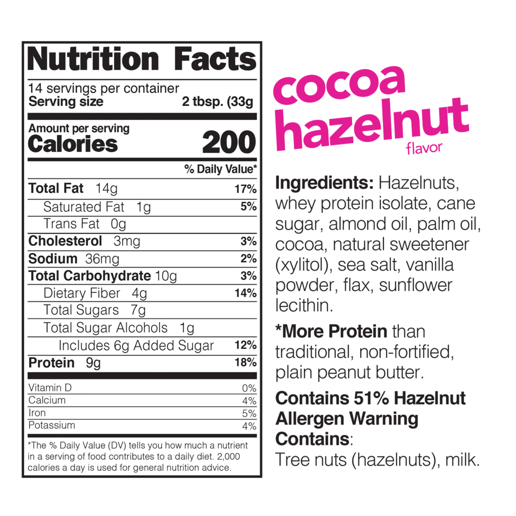 Nuts 'N More HAZELNUT SPREAD 16oz Cocoa Hazelnut-