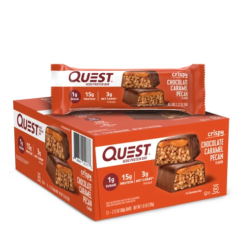 Quest Nutrition - HERO PROTEIN BARS-12-Pack-Chocolate Caramel Pecan-
