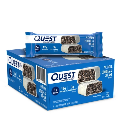 Quest Nutrition - HERO PROTEIN BARS-12-Pack-Cookies & Cream-