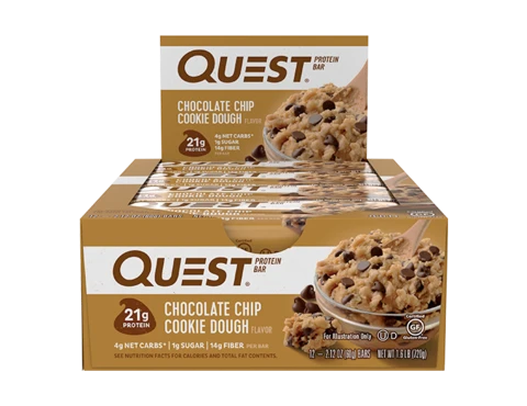 Quest Nutrition - PROTEIN BARS-12-Pack-Chocolate Chip Cookie Dough-