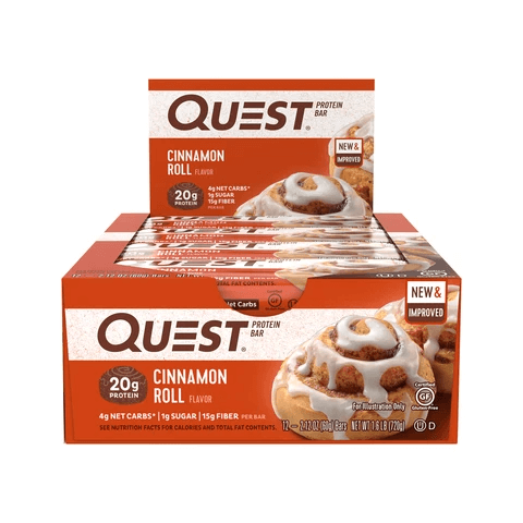 Quest Nutrition - PROTEIN BARS-12-Pack-Cinnamon Roll-