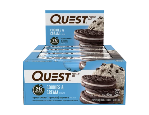 Quest Nutrition - PROTEIN BARS-12-Pack-Cookies & Cream-