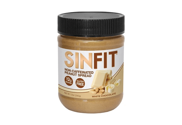 SINFIT - NON-CAFFEINATED PEANUT SPREAD-12 oz-White Chocolate-