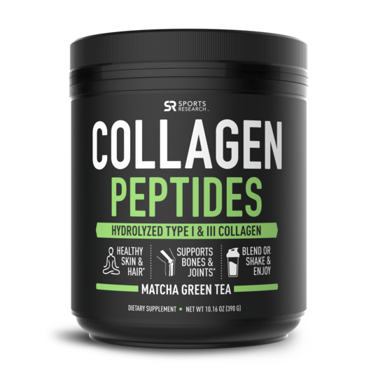 Sports Research - COLLAGEN PEPTIDES-24 Servings-Matcha Green Tea-