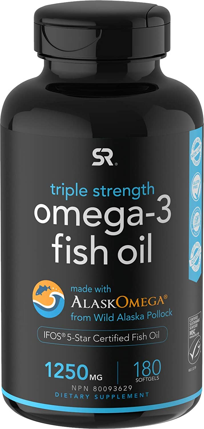 Sports Research TRIPLE STRENGTH OMEGA-3 FISH OIL-180 Softgels-