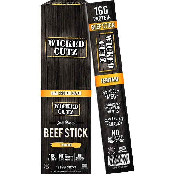 Wicked Cutz - BEEF STICKS 12-Pack-Teriyaki-